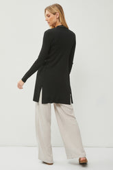 Be Cool Ribbed Open Front Long Sleeve Cardigan - Cozy & Stylish Layering Essential